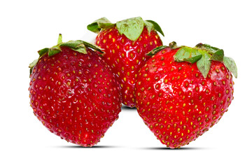 Fresh Strawberry fruit Isolated on the white background.