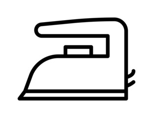 Iron flat line icon. Home appliance, Steam generator iron. Outline sign for mobile concept and web design, store