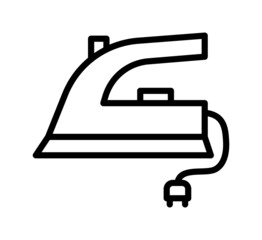 Iron flat line icon. Home appliance, Steam generator iron. Outline sign for mobile concept and web design, store