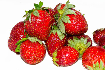 Fresh Strawberry fruit Isolated on the white background.