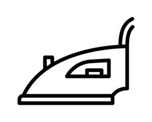 Iron flat line icon. Home appliance, Steam generator iron. Outline sign for mobile concept and web design, store