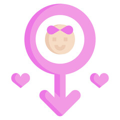 FEMALE flat icon,linear,outline,graphic,illustration