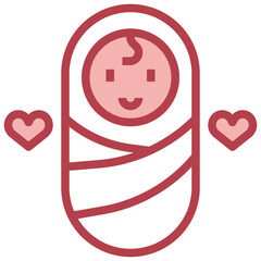 BABY BOY red line icon,linear,outline,graphic,illustration