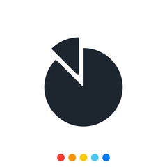 Icon of a Pie chart diagram, Vector.