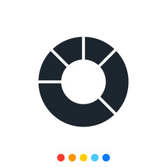 Icon of a Pie chart diagram, Vector.	