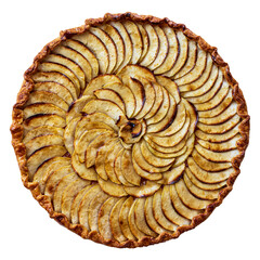 Traditional french apple tart isolated over white