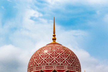 The Putra Mosque is the principal mosque of Putrajaya, Malaysia, Asia