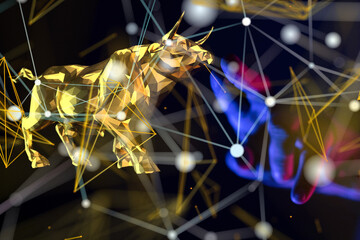 stock market 3d modern in hand