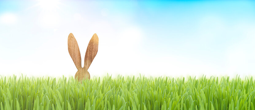 Osterdekoration im Gras