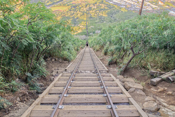 Fototapeta premium Famous Hawaii Stairs in the Morning