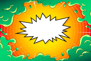 Comics backgrounds. Liquid splashes frame style. Game design template. Vector illustration