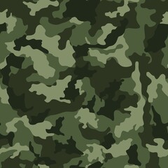 Vector green camouflage background, military texture, disguise. Seamless city print. EPS