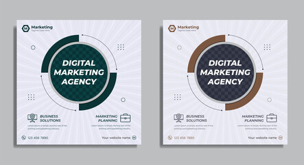 Creative marketing and corporate social media post and web banner design template vector Premium