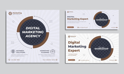 Creative corporate Business flyer, Banner, Facebook Cover or social media post for digital marketing promotion template premium vector