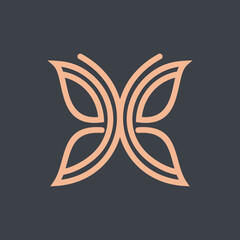 Abstract butterfly flower simple logo design vector template