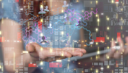 Fototapeta premium communication network digital group connect