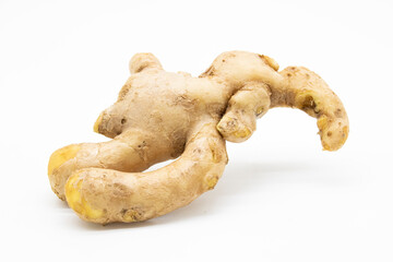 Fresh ginger on white background, Ginger root