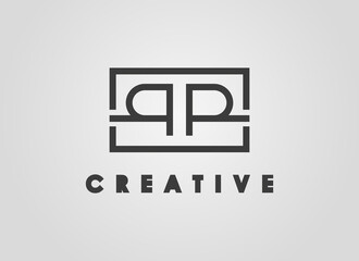 Abstract Initial Letter R Logo. Geometric Shape Letter RR Inside Square. Suitable For Business and Branding Logos. Flat Design Vector Template Elements