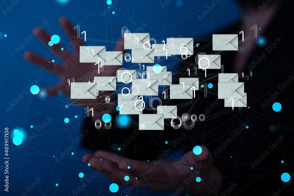 Poster email inbox electronic communication graphics concept