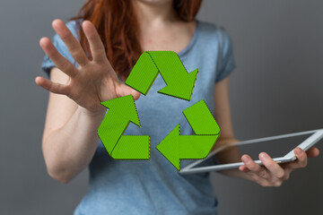 green recycling symbol for clean energy