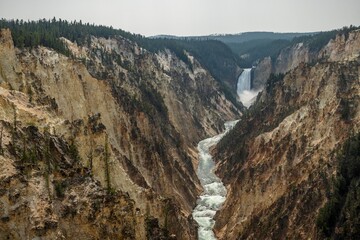Upper Yellowstone Falls in the Grand Canyon of the Yellowstone, WY.