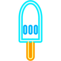Ice Cream Neon Icon