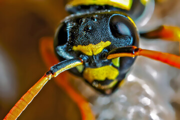 Paper Wasp Queen Builds Her Nest