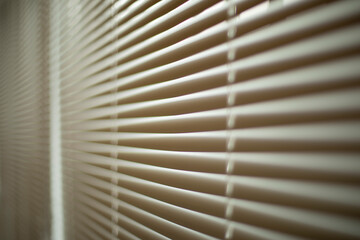 Blinds in office. Interior details. Window is closed from light.