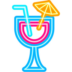 Cocktail Neon Icon