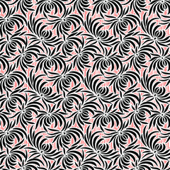 Monotone blue and grey of silhouette tropical foliage and fill in stripe leaves in colorful mood seamless pattern in vector for fashion fabric and all prints