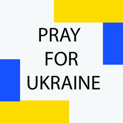 Pray for  Ukraine Vector flat illustration on white background concept of Praying, mourning, humanity. No war. peace. Save Ukraine from Russia. vector illustration image template