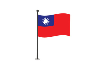 Taiwan flag, Republic of China national emblem. Taiwanese nation symbol.