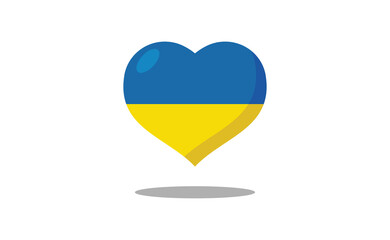 Ukraine flag inside a heart. Ukrainian symbol. Love.