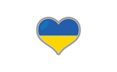 Heart shaped ukranian flag. Love for Ukraine.
