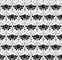 black floral pattern - 489924714