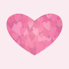 The big heart in the center is made of small hearts. heart background