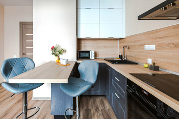 Minimalistic interior kitchen countertop design