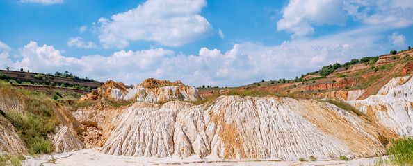 Old abandoned clay quarry, Kaolin quarry in Vetovo village area, Bulgaria