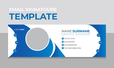 Creative Email Signature Template Design.Corporate, Modern and Professional, business,  vector Design.