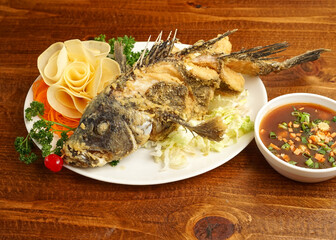 Fried fish on a plate