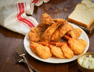 Fried catfish and shrimp