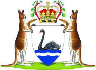 Official current vector coat of arms of the Australian state of WESTERN AUSTRALIA