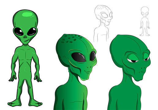 Green Alien Avatar NFT Cartoon Character Collection Stock Vector | Adobe  Stock