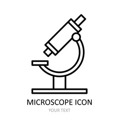 Outline drawing of microscope. Vector drawing.