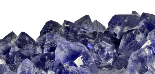 Obraz premium sapphire stripe with blue dark large crystals on white