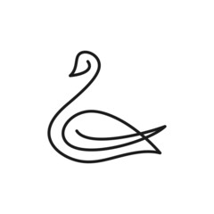 swan logo,goose or duck icon design vector and abstract luxury line outline style 