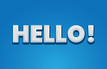 Hello text 3d effect vector template