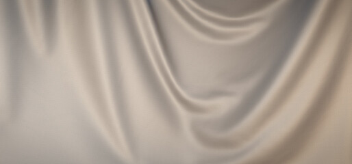 Satiny off-white fabric luxury background. 3d rendering