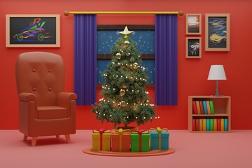 christmas tree with presents