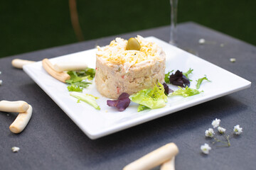 Russian salad plate